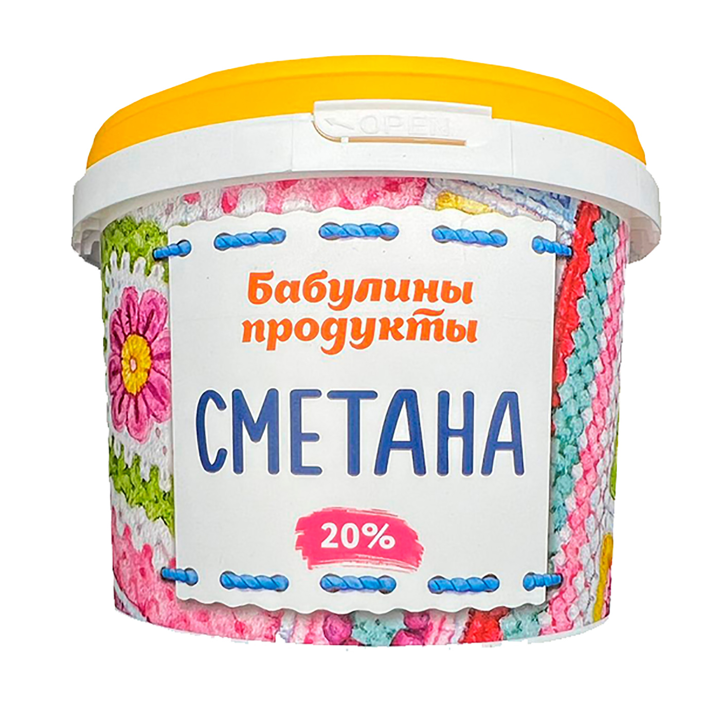 Сметанный продукт Бабулино Ведерко СЗМЖ 20% 5кг 