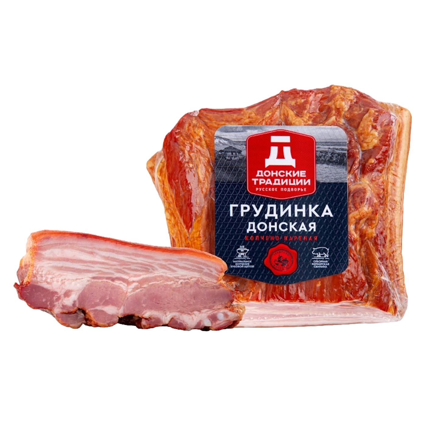 Грудинка Донская варено-копченая (0,3-0,5 кг) 