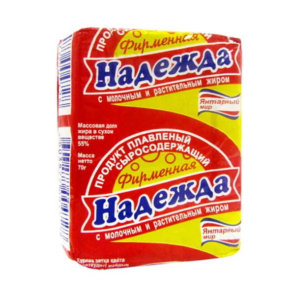 Продукт плавленый Надежда Фирменная 55% с змж 70г 