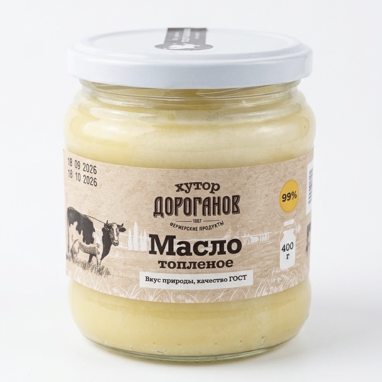 Масло топленое Хутор Дороганов 99% 400гр  ООО
