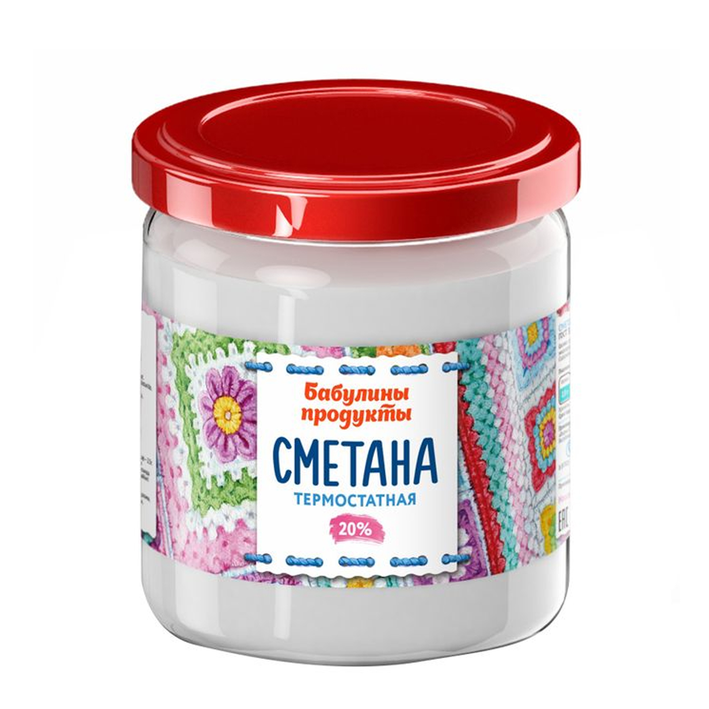 Сметана термостатная 20% 400гр стекло 